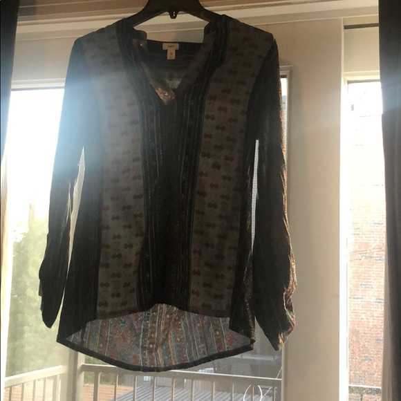 Anthropologie floral tunic with copper sequins sm. - Picture 3 of 3